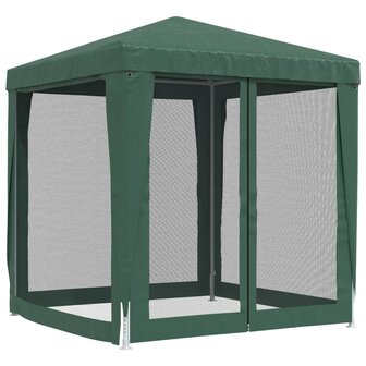 Partytent met 4 mesh zijwanden 2x2 m HDPE groen 5