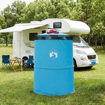 Pop-up Toilet Tent met Hangende Touw Blauw 97 x 126 cm 1