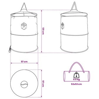 Pop-up Toilet Tent met Hangende Touw Blauw 97 x 126 cm 9
