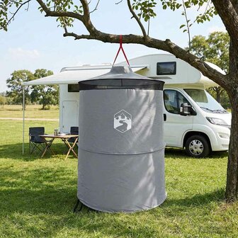 Pop-up Toilet Tent met Hangende Touw Grijs en Oranje 1