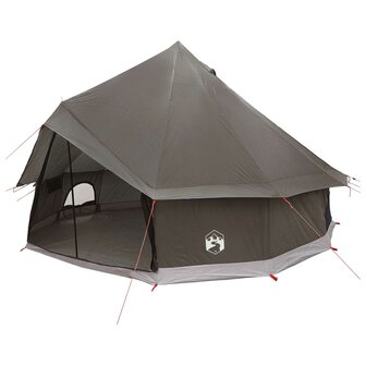 Tipi Tent Bruin Grijs 300 x 300 x 200 cm Polyester en staal 2
