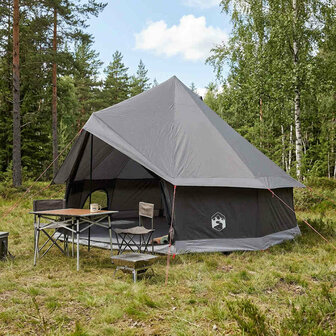 Tipi Tent Bruin Grijs 400 x 400 x 250 cm Polyester en staal 1