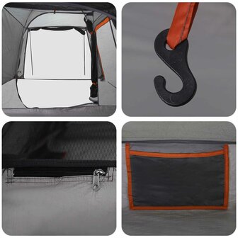 Tunneltent Grijs en Oranje 361 x 235 x 147 cm 9