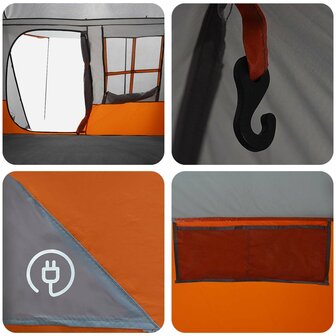Tunneltent Grijs en Oranje 275 x 240 x 200 cm 9