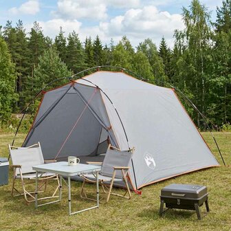 Tunneltent Grijs en Oranje 4-persoons 1
