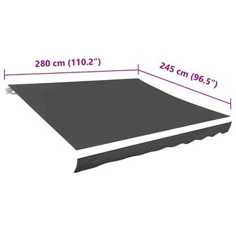 Vervangingsdoek voor luifel 3x2,5 m polyester grijs 5