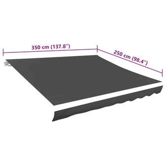 Vervangingsdoek voor luifel 3,5x2,5 m polyester grijs 5
