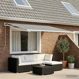 Vervangingsdoek voor zonnescherm Antraciet en Wit 300 x 250 cm 1