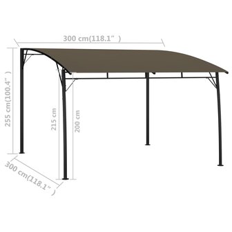 Zonneluifel 3x3x2,55 m taupe 6