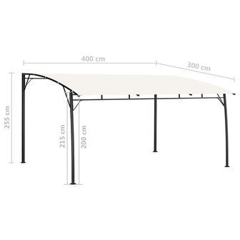 Zonneluifel 4x3x2,55 m cr&amp;egrave;mekleurig 6