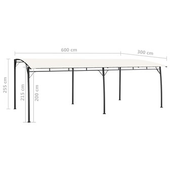 Zonneluifel 6x3x2,55 m cr&amp;egrave;mekleurig 6