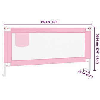 Bedhekje peuter 190x25 cm stof roze 9