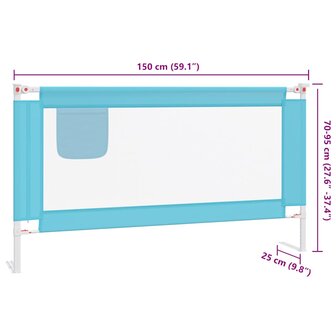 Bedhekje peuter 150x25 cm stof blauw 9
