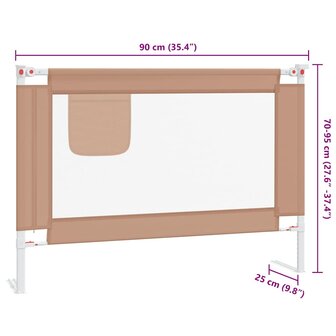 Bedhekje peuter 90x25 cm stof taupe 9