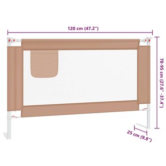 Bedhekje peuter 120x25 cm stof taupe 9