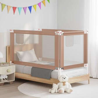 Bedhekje peuter 140x25 cm stof taupe 1