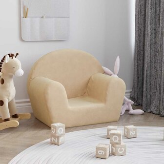 Kinderbank zacht pluche cr&amp;egrave;mekleurig 1