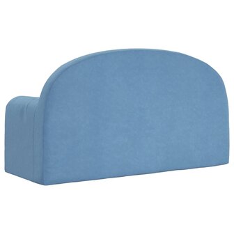 Kinderbank 2-zits zacht pluche blauw 5