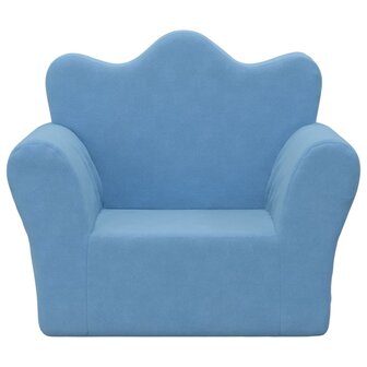 Kinderbank zacht pluche blauw 3
