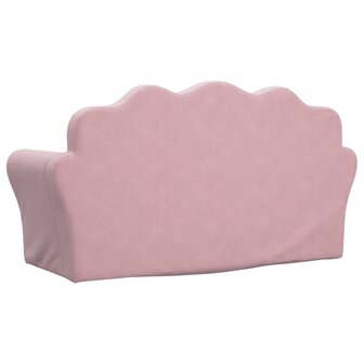 Kinderbank 2-zits roze zacht pluche 5