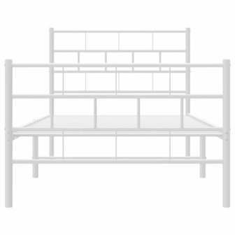 Bedframe met hoofd- en voeteneinde metaal wit 107x203 cm 5