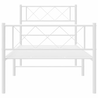 Bedframe met hoofd- en voeteneinde metaal wit 107x203 cm 4