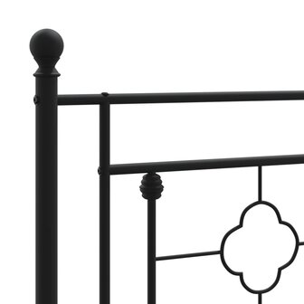Bedframe met hoofdbord metaal zwart 75x190 cm 8
