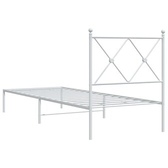 Bedframe met hoofdbord zonder matras metaal wit 75x190 cm 6