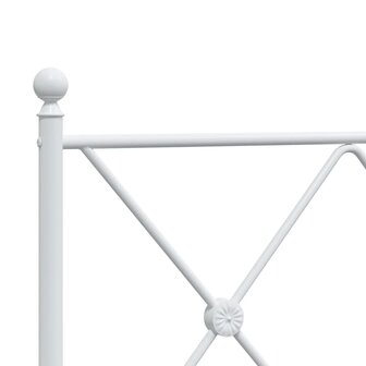Bedframe met hoofdbord zonder matras metaal wit 75x190 cm 7