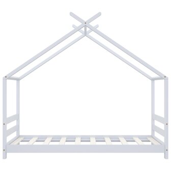 Kinderbedframe massief grenenhout wit 80x160 cm 4