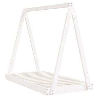 Kinderbedframe 70x140 cm massief grenenhout wit 6
