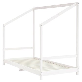 Kinderbedframe 90x190 cm massief grenenhout wit 3