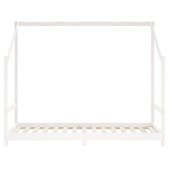 Kinderbedframe 90x190 cm massief grenenhout wit 4
