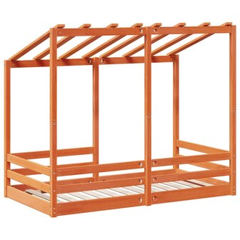 Kinderbed met bedhuis 80x160 cm massief grenenhout wasbruin 6