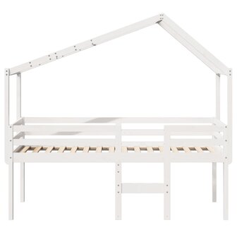 Hoogslaper met dak massief grenenhout wit 80x200 cm 4