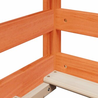Hoogslaper met dak massief grenenhout wasbruin 75x190 cm 9