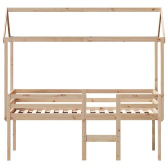 Hoogslaper met bedhuis massief grenenhout 80x200 cm 4