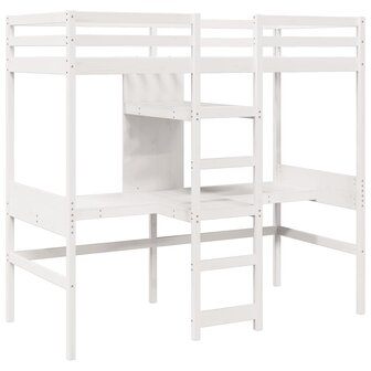 Hoogslaper zonder matras massief grenenhout wit 80x200 cm 3