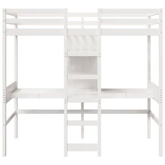 Hoogslaper zonder matras massief grenenhout wit 80x200 cm 5