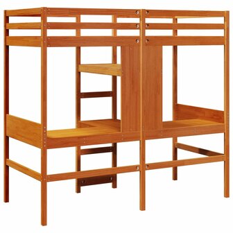 Hoogslaper zonder matras massief grenenhout wasbruin 80x200 cm 7