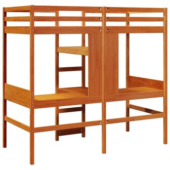 Hoogslaper zonder matras massief grenenhout wasbruin 75x190 cm 7