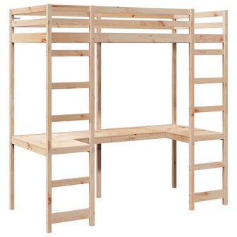 Hoogslaper bedframe Naturel 75 x 190 cm Massief grenenhout 4