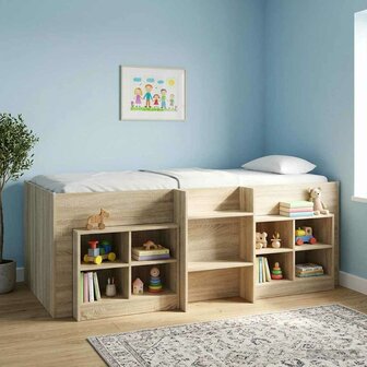 Kinder Hoogslaper Sonoma Eiken 80 x 200 cm Bewerkt hout 1