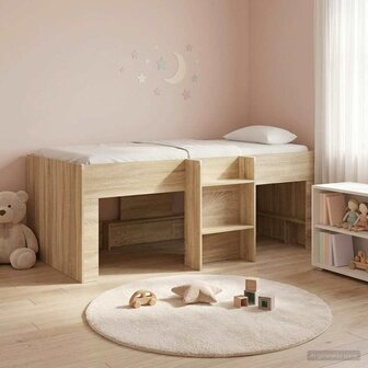 Kinder Hoogslaper Sonoma Eiken 80 x 200 cm Bewerkt hout 3
