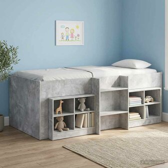 Kinder Hoogslaper Betongrijs 80 x 200 cm Bewerkt hout 1