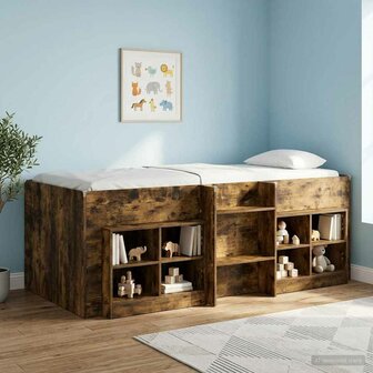 Kinder Hoogslaper Gerookt eiken 90 x 200 cm Bewerkt hout 3