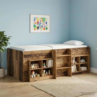 Kinder Hoogslaper Oud hout 90 x 200 cm Bewerkt hout 1