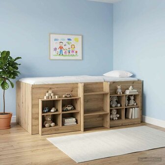 Kinder Hoogslaper Artisanaal eiken 90 x 200 cm Bewerkt hout 3