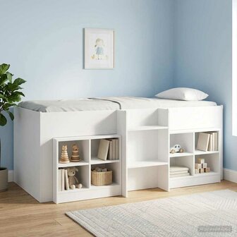 Kinder Hoogslaper Wit 98.5 x 200 cm Bewerkt hout 3