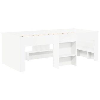 Kinder Hoogslaper Wit 98.5 x 200 cm Bewerkt hout 4
